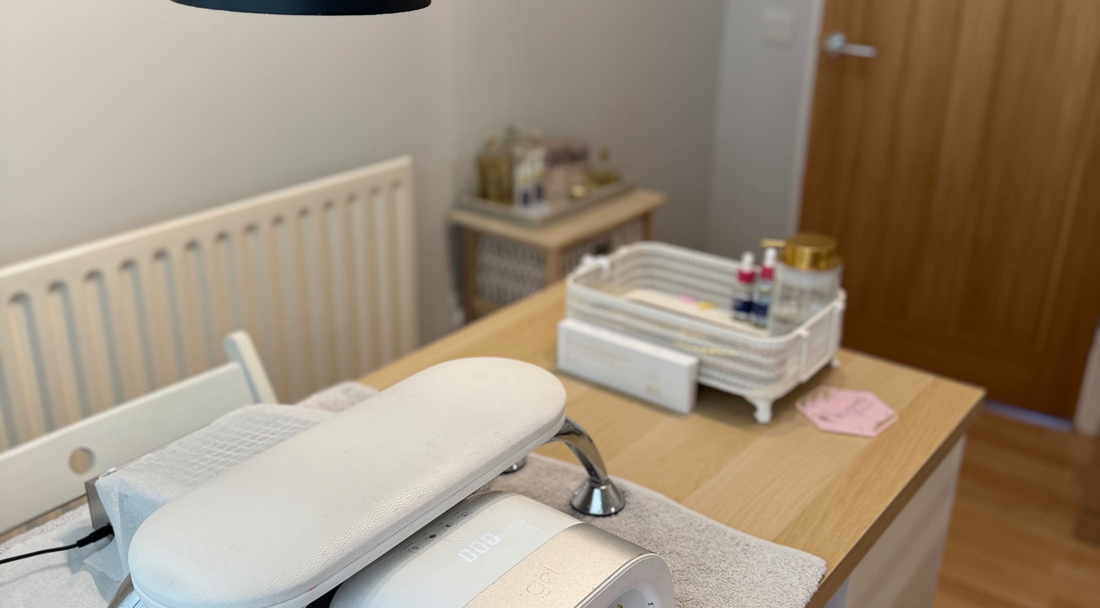 Nail care setup at Morgans Beauty, Mortimer Common, England, GB, showcasing relaxing services.