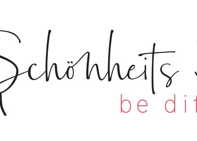Schönheits Spa logo with script text and red lips in Worcester, Western Cape, ZA.