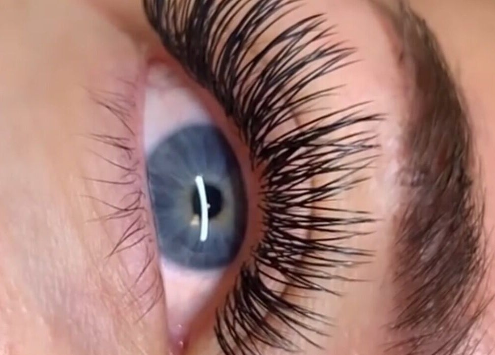 Close-up of enhanced lashes at Britt Babe Cave, Temecula, California, US.