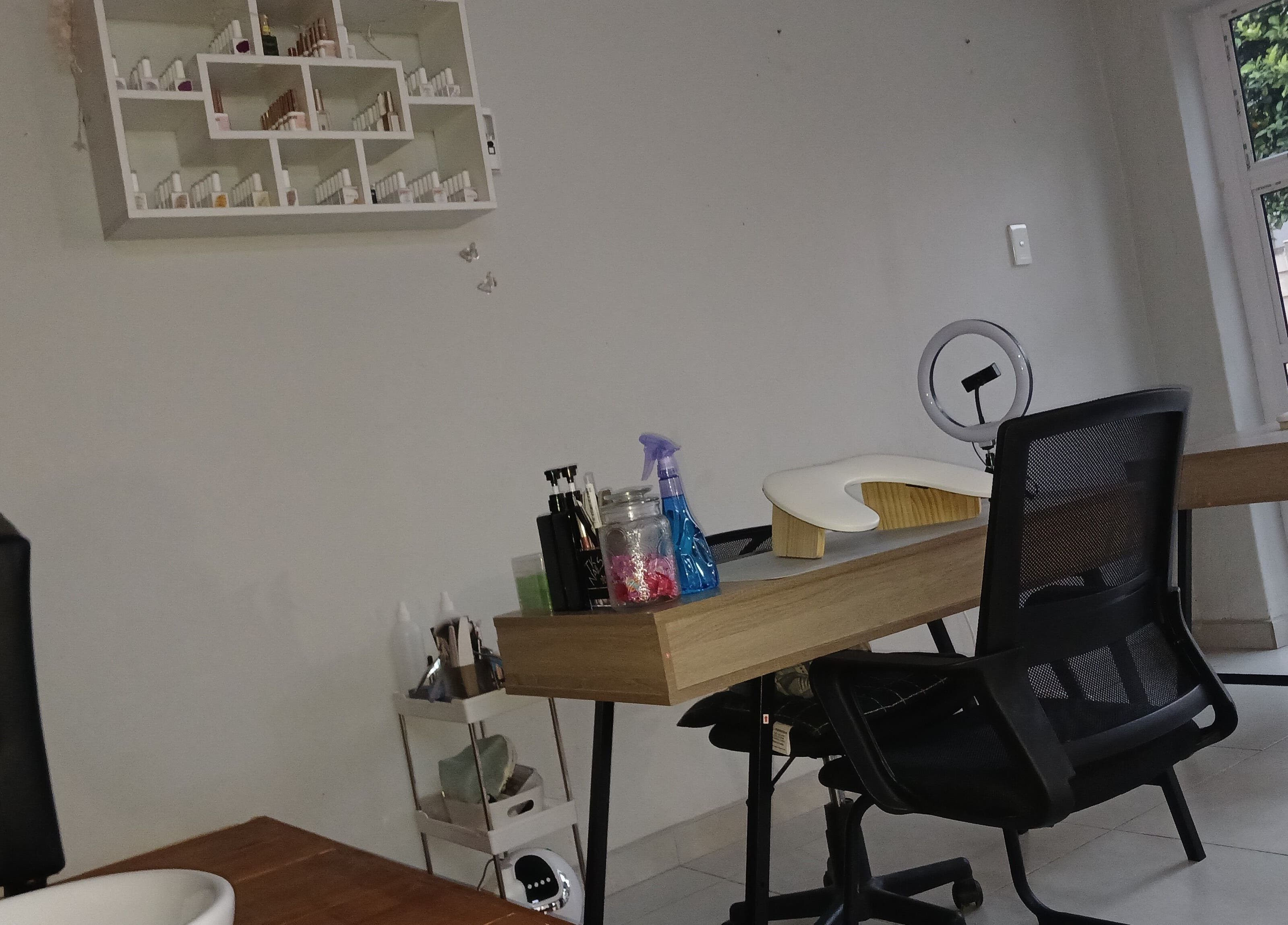 Modern nail station at Pampered and Polished by Tk, Midrand, Gauteng, ZA offering serene beauty services.