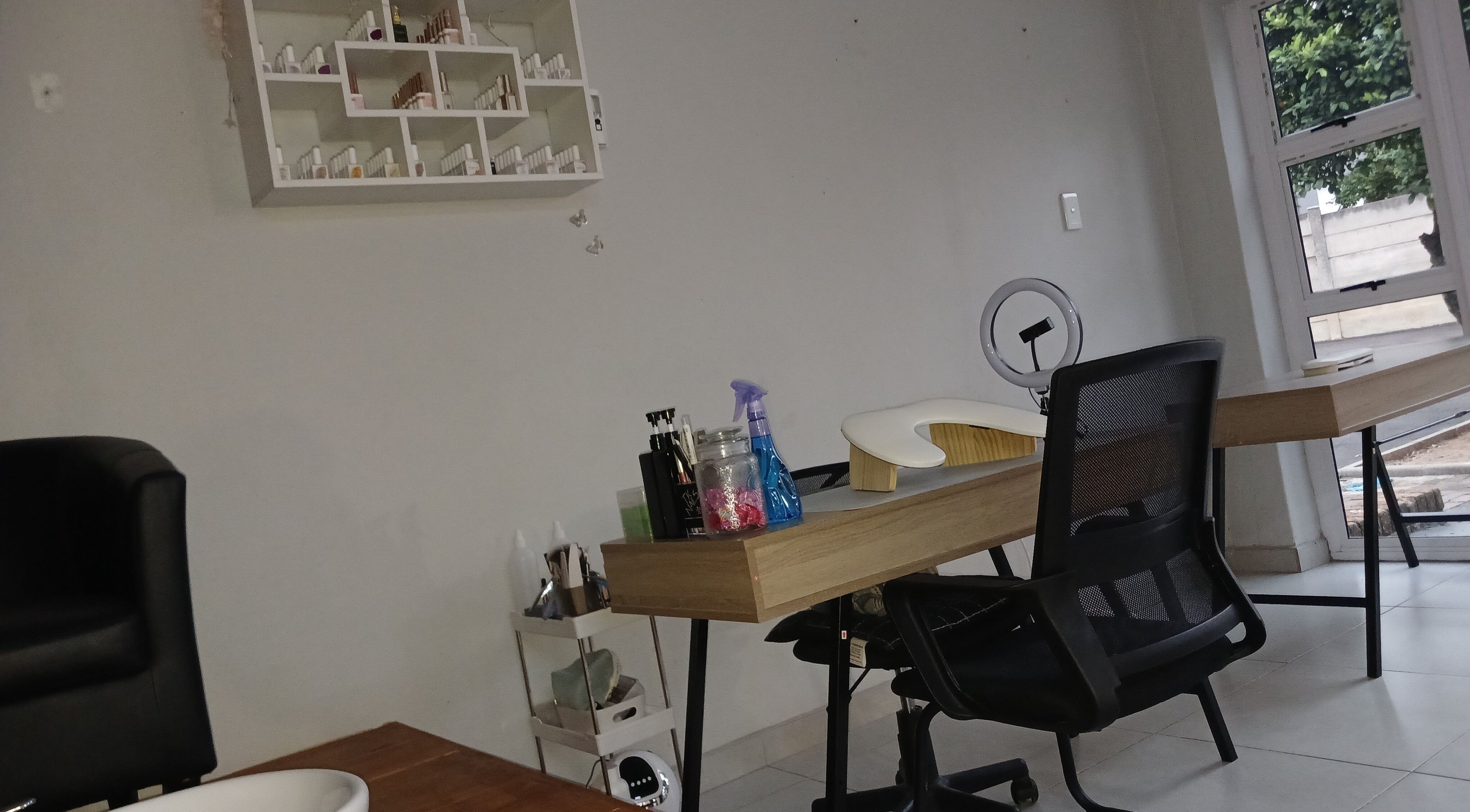 Modern nail station at Pampered and Polished by Tk, Midrand, Gauteng, ZA offering serene beauty services.