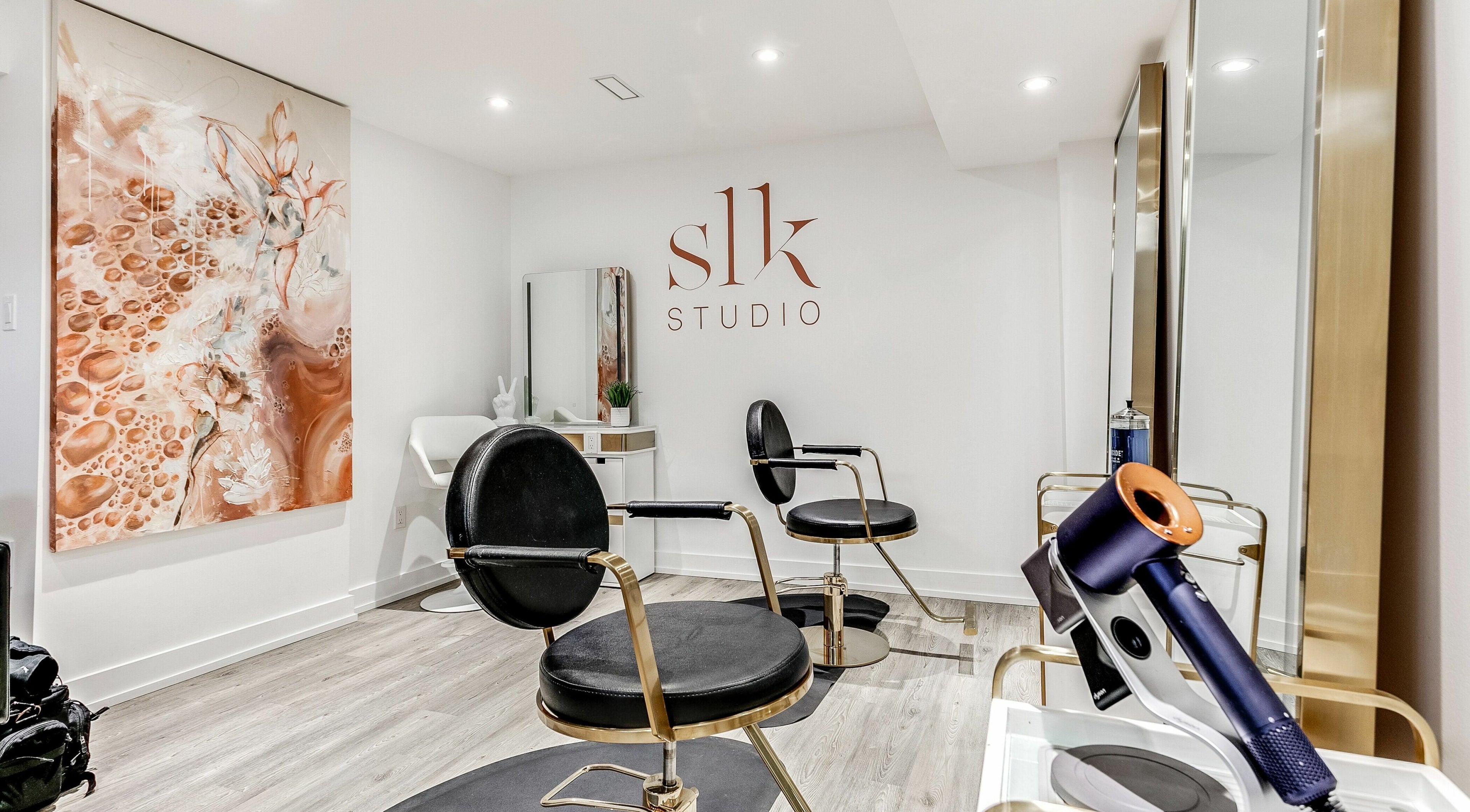 Elegant interior of Slk Studio in Vaughan, Ontario, CA with modern chairs and decor.