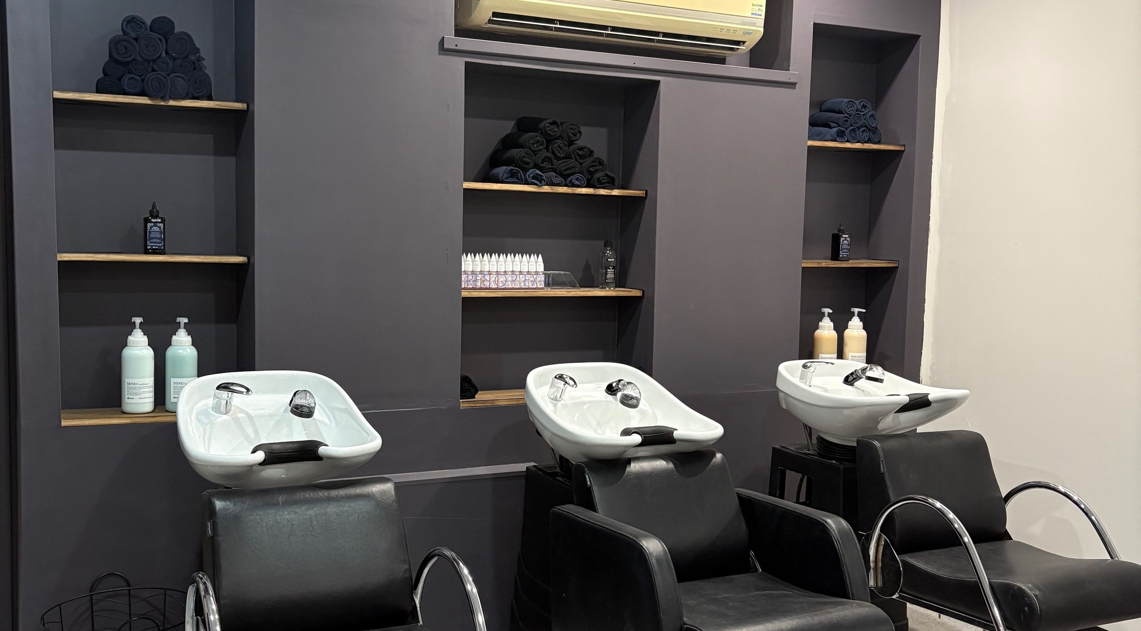 Elegant hair wash stations at The Hair Collective - Arana Hills, Arana Hills, Queensland, AU.