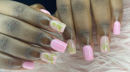 Pink and floral nail art at The Doll Lab.Tt in Arouca, Tunapuna/Piarco Regional Corporation, TT.