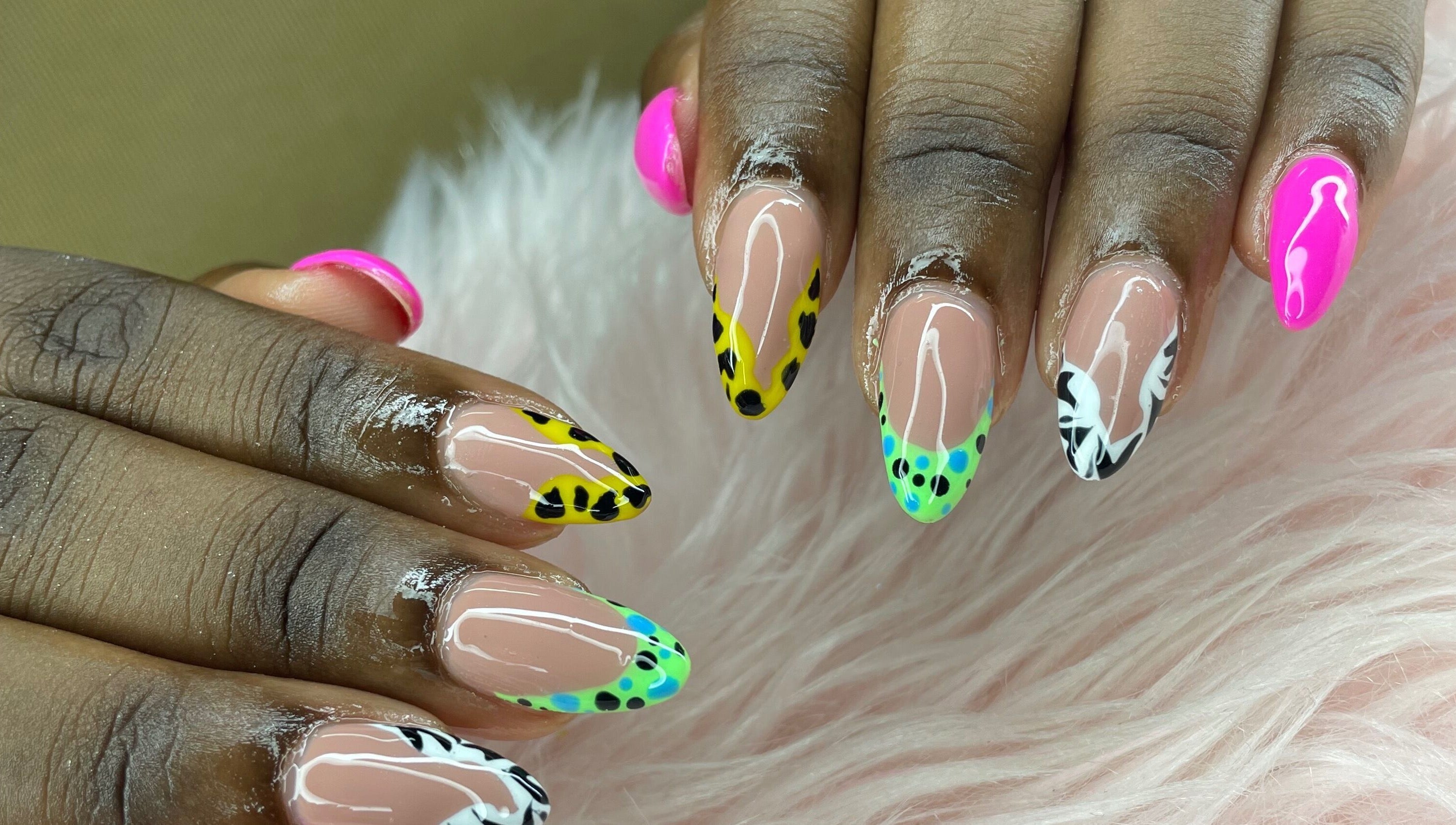 Vibrant nail designs at The Doll Lab.Tt, Arouca, Tunapuna/Piarco Regional Corporation, TT.