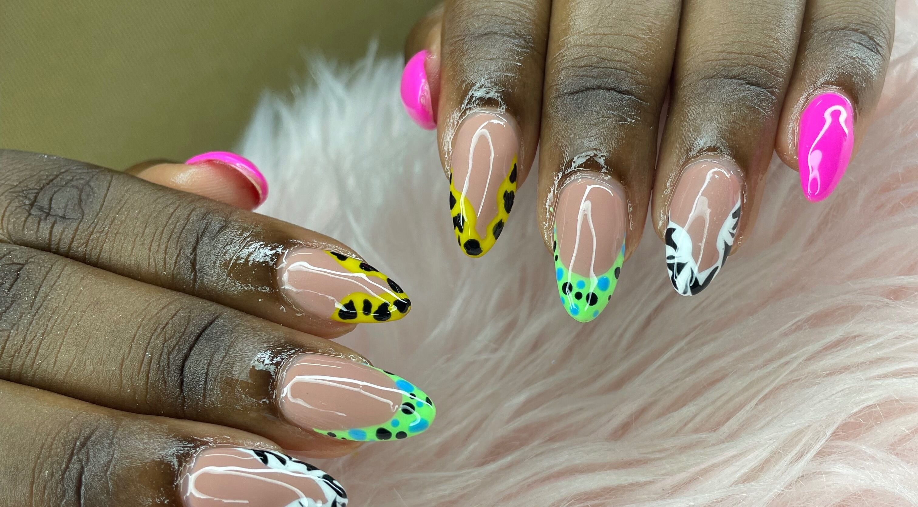 Vibrant nail designs at The Doll Lab.Tt, Arouca, Tunapuna/Piarco Regional Corporation, TT.