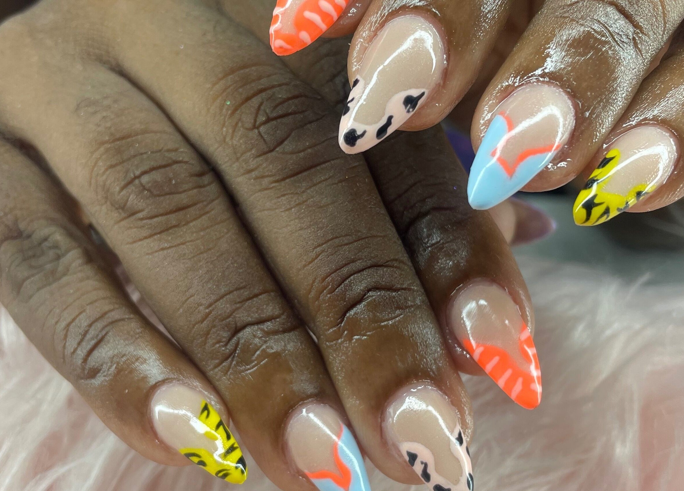 Colorful nail art at The Doll Lab.Tt, Arouca, Tunapuna/Piarco Regional Corporation, TT.
