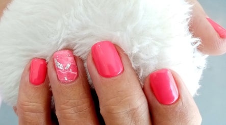 Stylish pink nail art at Jean's Hair Team, Gqeberha, Eastern Cape, ZA.