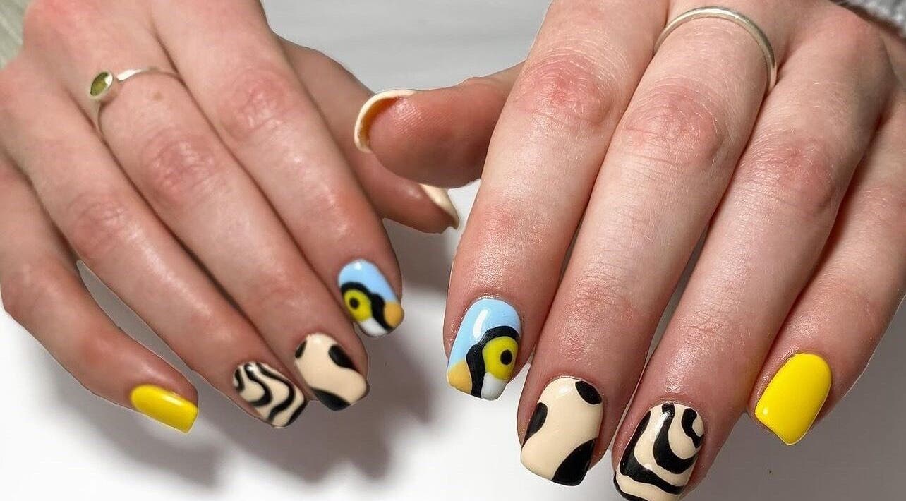 Colorful nail designs at ZW Aesthetics, Howick, KwaZulu-Natal, ZA, showcasing unique artistic flair.