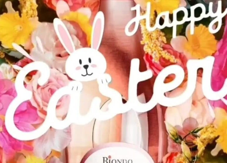 Colorful Easter floral display at P & B Massage & Beauty for Men & Women, Northampton, England, GB.