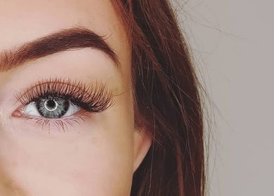 Close-up of styled lashes at Zoe Hobley Beauty in Northwich, England, GB, showcasing expert lash enhancements.