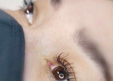 Close-up of eyelash extension from Zoe Hobley Beauty, Northwich, England, GB, highlighting detailed lash work.