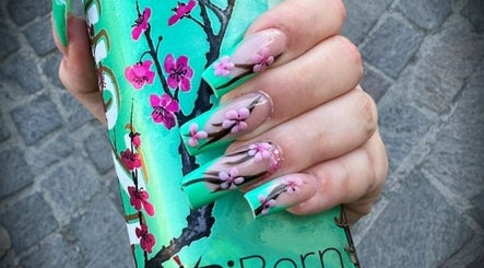 Elegant floral nail art at The Look Hair, Nails & Beauty Salon in Zabbar, MT, showcasing detailed craftsmanship.