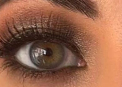 Close-up of eye makeup done at The Look Hair, Nails & Beauty Salon in Zabbar, MT.