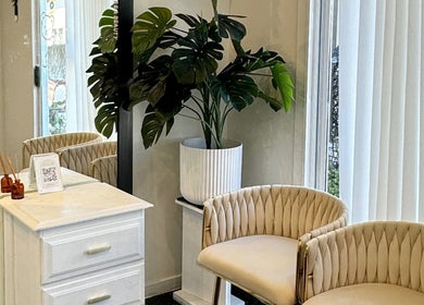 Cozy seating at Flashy Lashies & Beauty, Lethbridge Park, New South Wales, AU with chic decor.