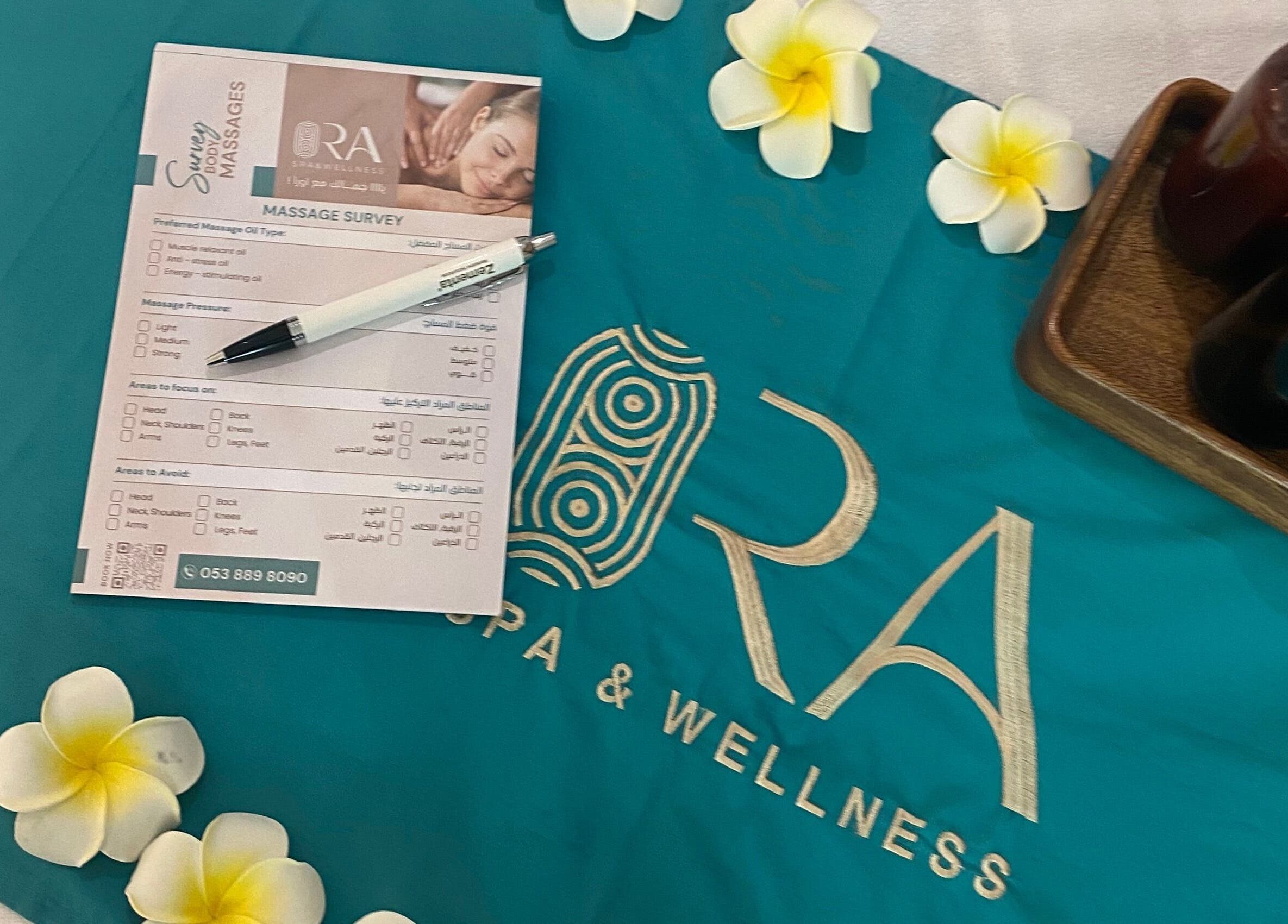 Massage survey and oils at Ora Spa Home Service (Ladies Only), Riyadh, Riyadh Province, SA.