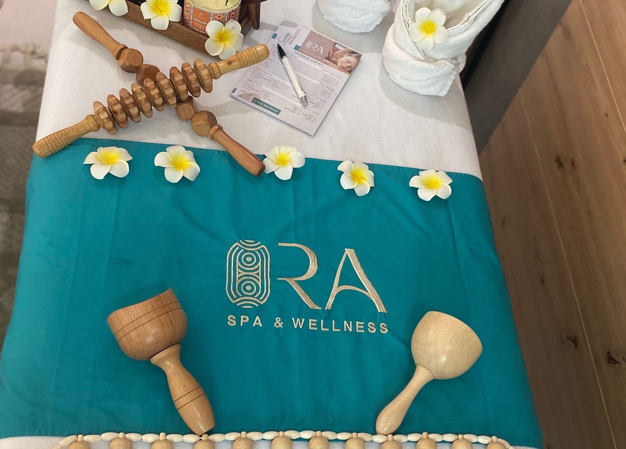 Massage tools on table at Ora Spa Home Service (Ladies Only), Riyadh, Riyadh Province, SA.