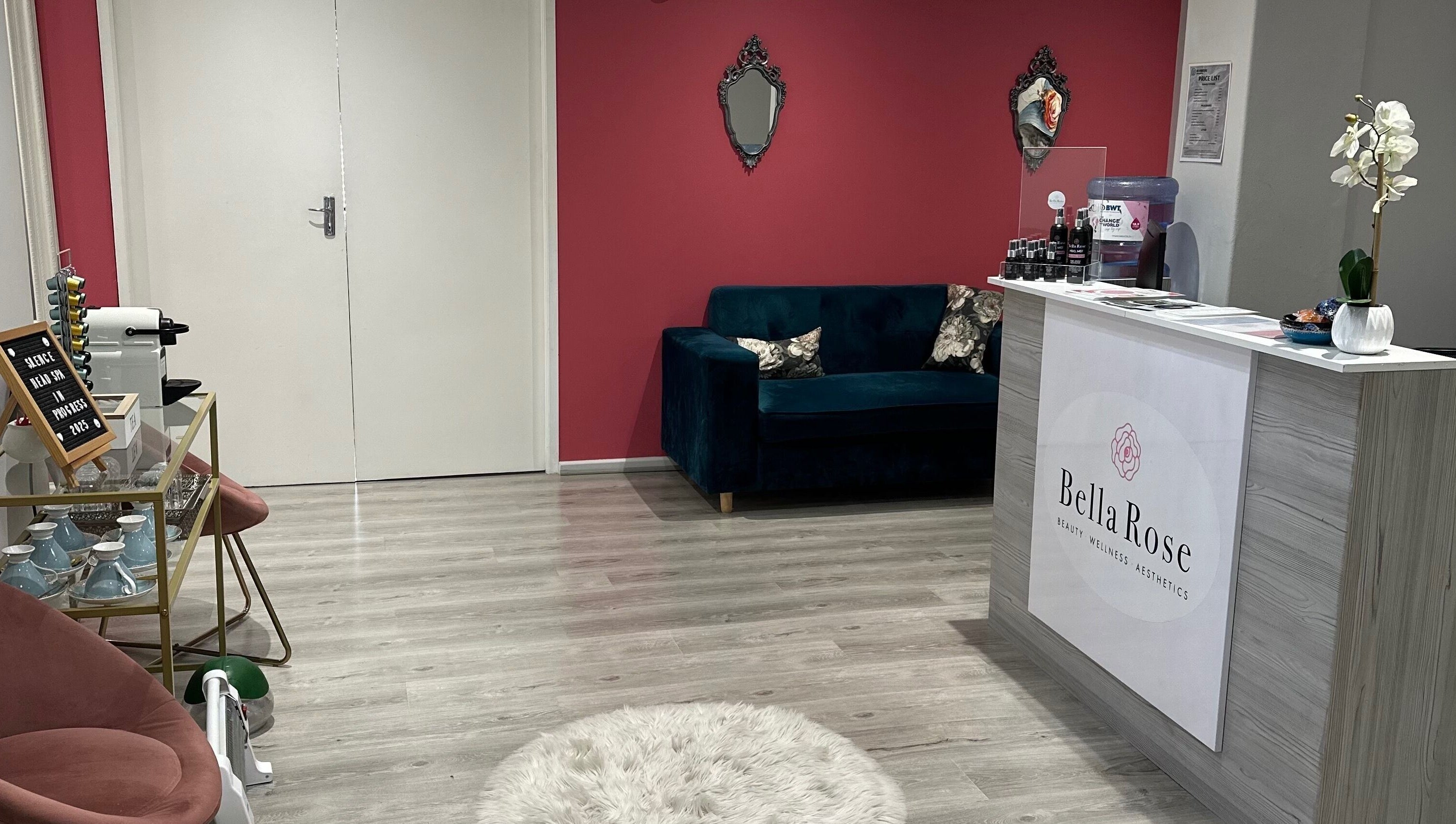 Elegant reception at Bella Rose, Cape Town, Western Cape, ZA with chic furniture and relaxing ambiance.