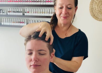 Relaxing head massage session at LZ Massage Therapies, Whitley Bay, England, GB, enhancing customer wellness.