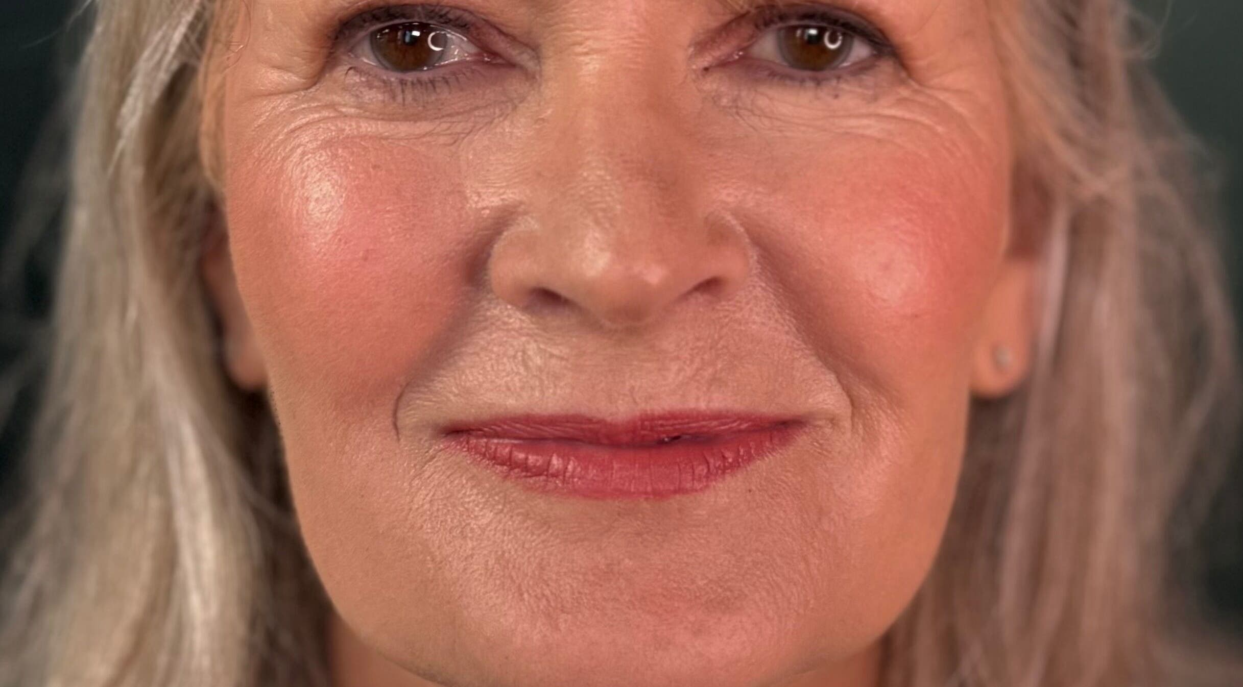 Close-up of mature woman with elegant makeup from Go and Glow Makeup, Kinross, Scotland, GB.