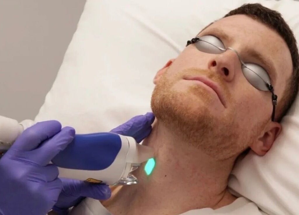 Laser neck treatment at Austin Laser Med Spa in Cedar Park, Texas, US.