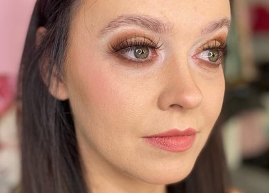 Close-up makeup look at Hair & Beauty by Lacey & Monique, Huddersfield, England, GB showing expert artistry.