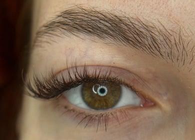 Close-up of styled lashes at Lashes by Molly in Warrington, GB, showcasing expert beauty techniques.