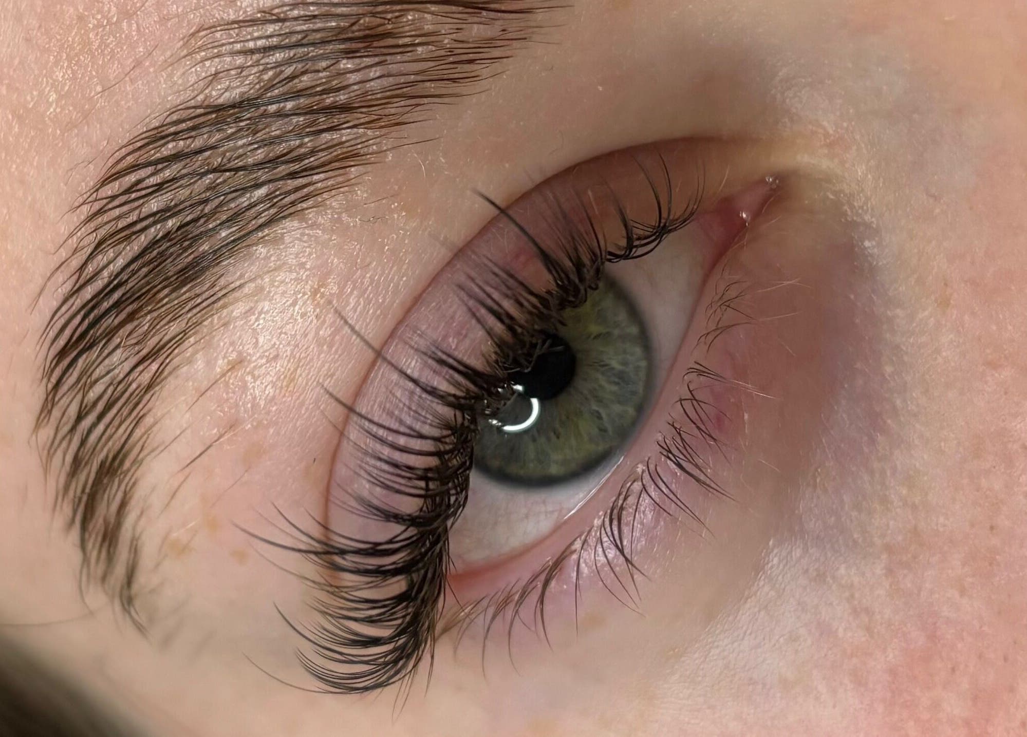 Close-up of expertly crafted lashes at Lashes by Molly, Warrington, GB, showcasing detailed lash extensions.