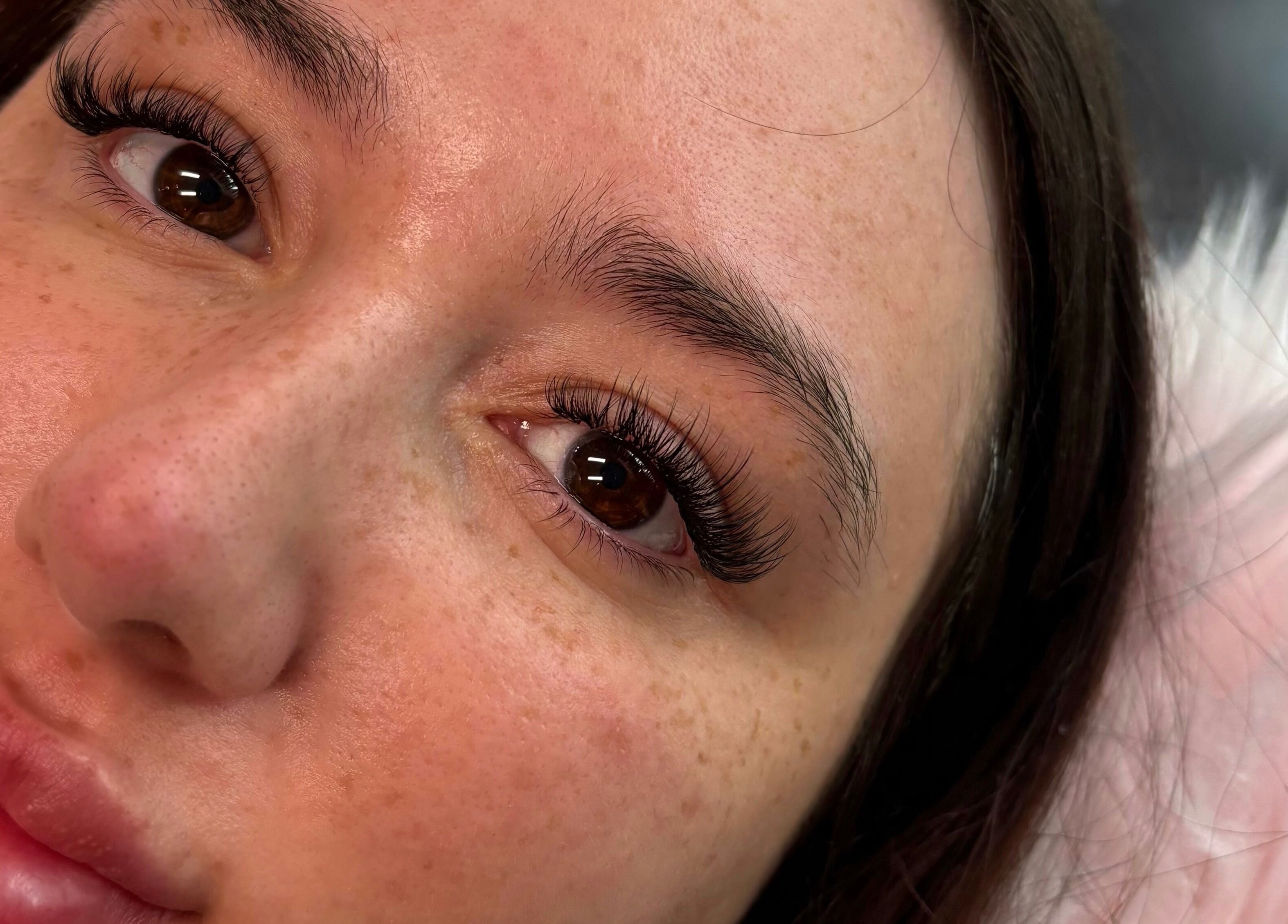 Close-up of expertly crafted eyelashes at Lashes by Molly, Warrington, GB, showcasing natural beauty.