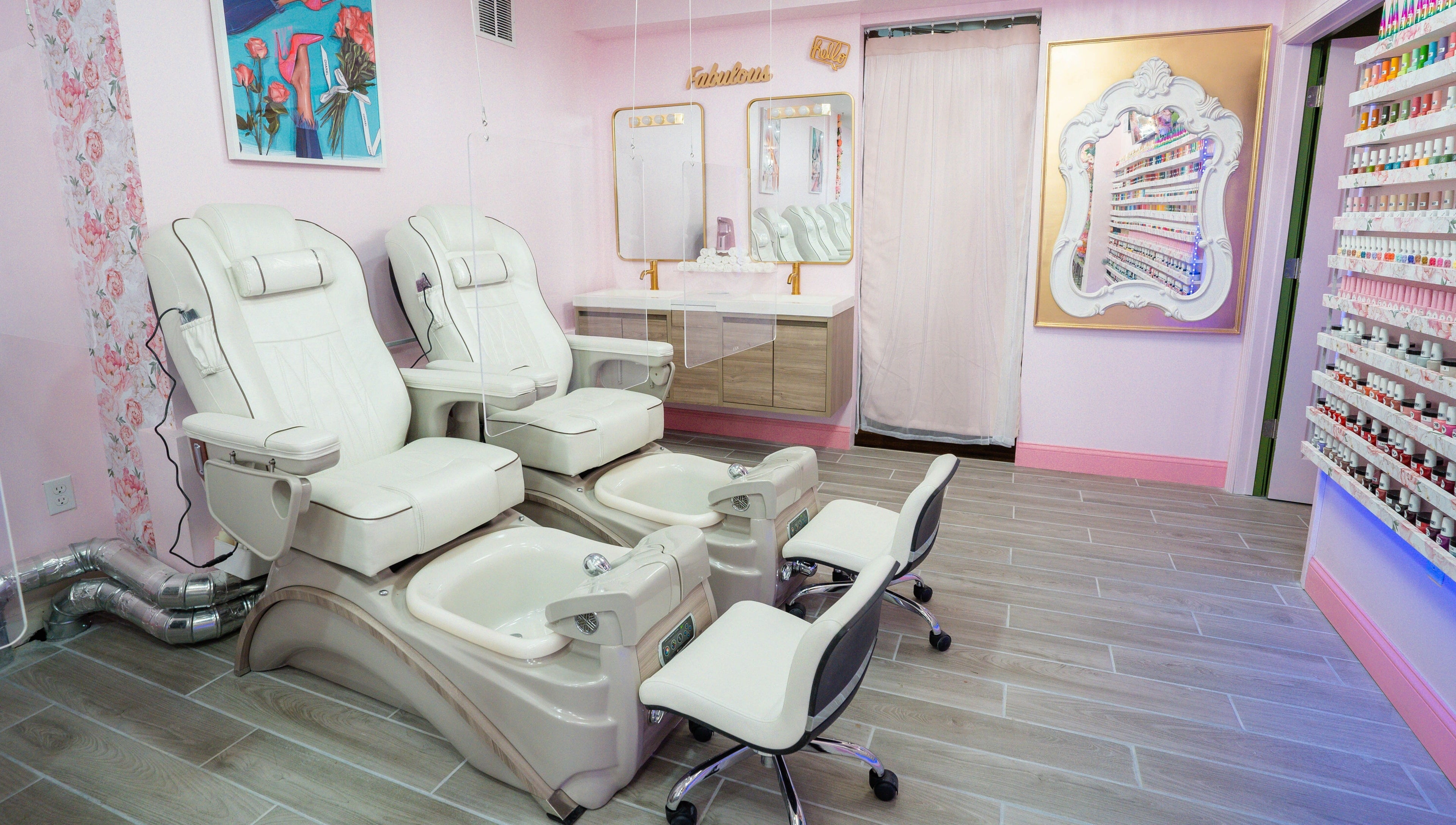 Luxurious pedicure chairs at Naild It Southie, South Boston, Massachusetts, US offering top-notch comfort.