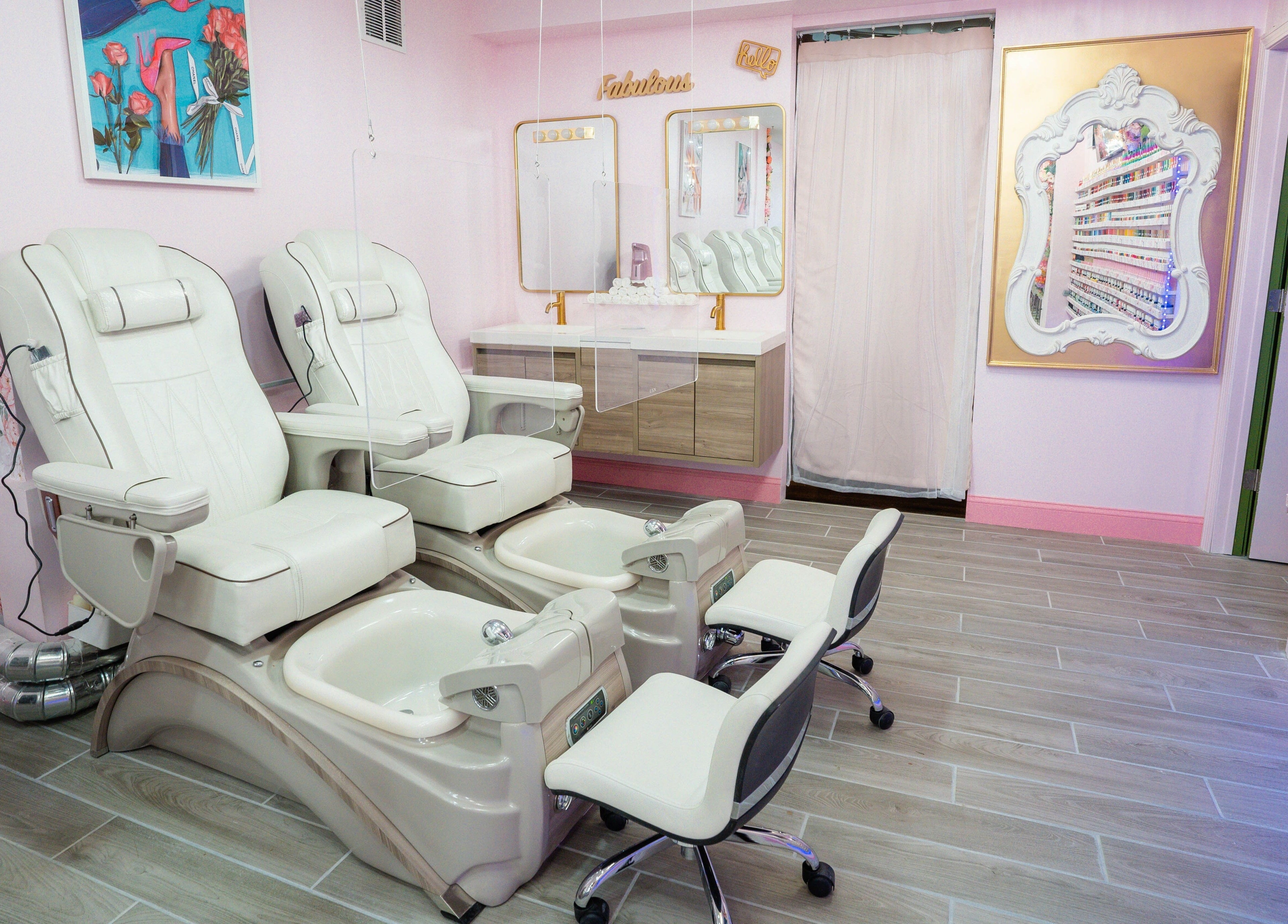 Luxurious pedicure chairs at Naild It Southie, South Boston, Massachusetts, US offering top-notch comfort.