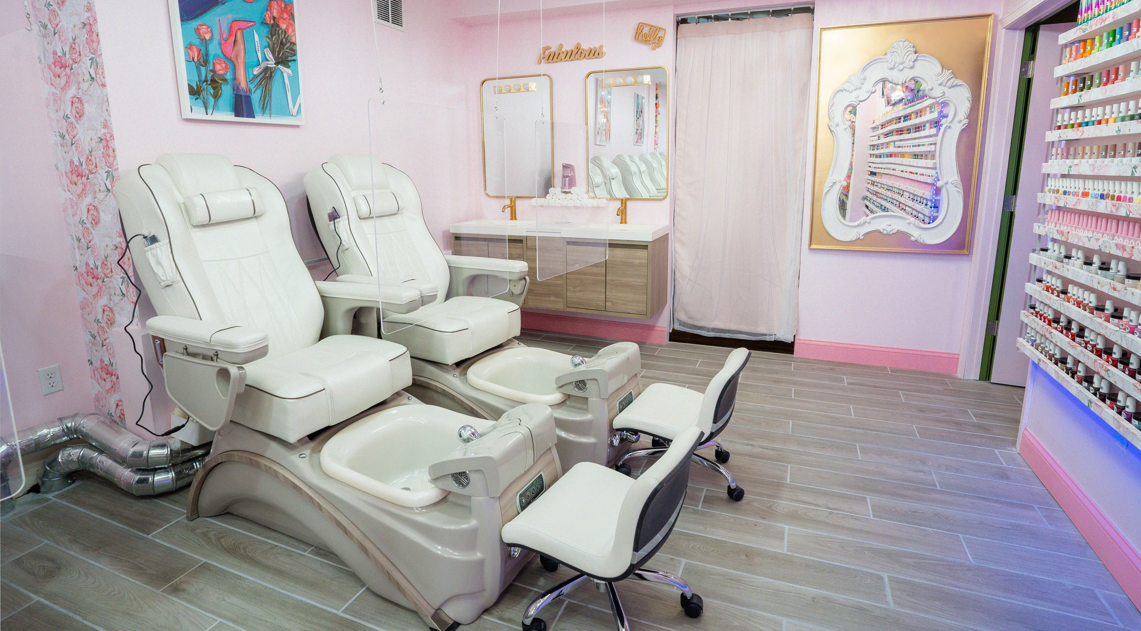 Luxurious pedicure chairs at Naild It Southie, South Boston, Massachusetts, US offering top-notch comfort.
