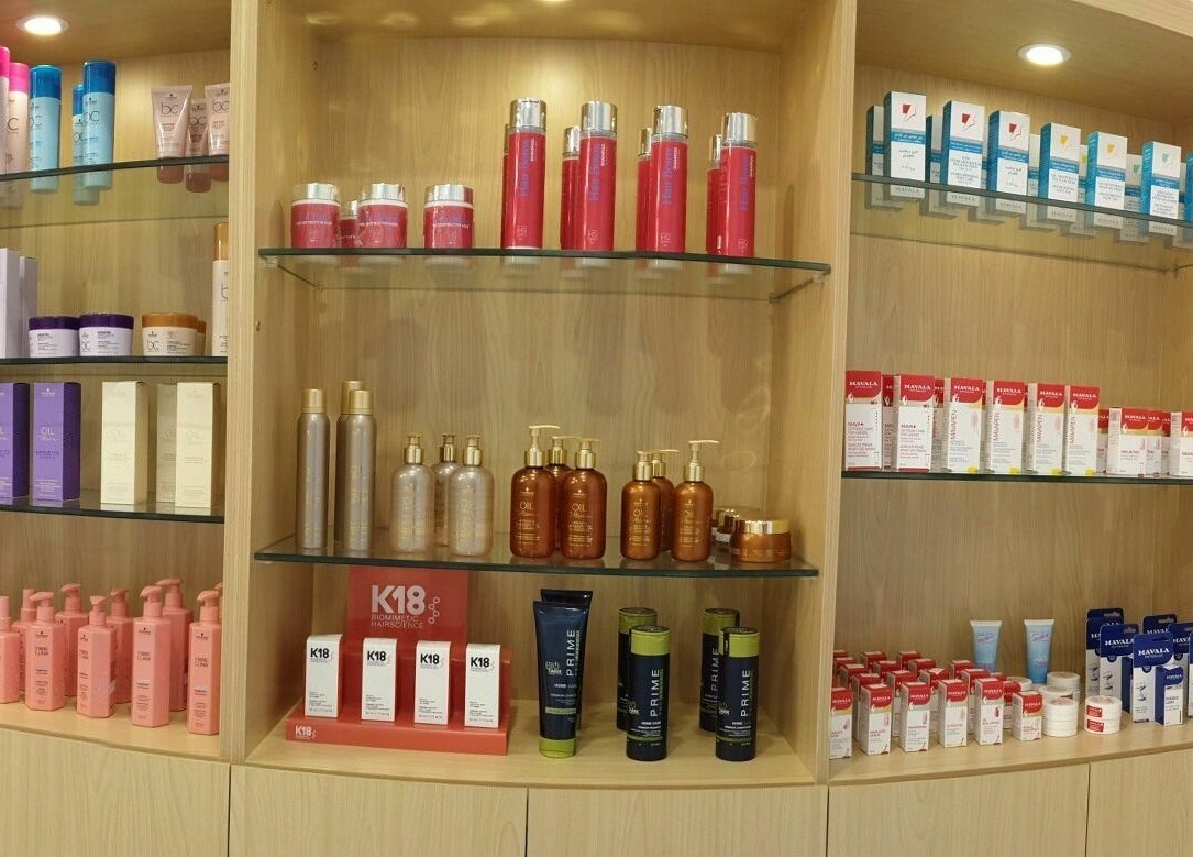 Diverse beauty products on display at Feels Beauty Lounge and Spa, Abu Dhabi, Abu Dhabi, AE.