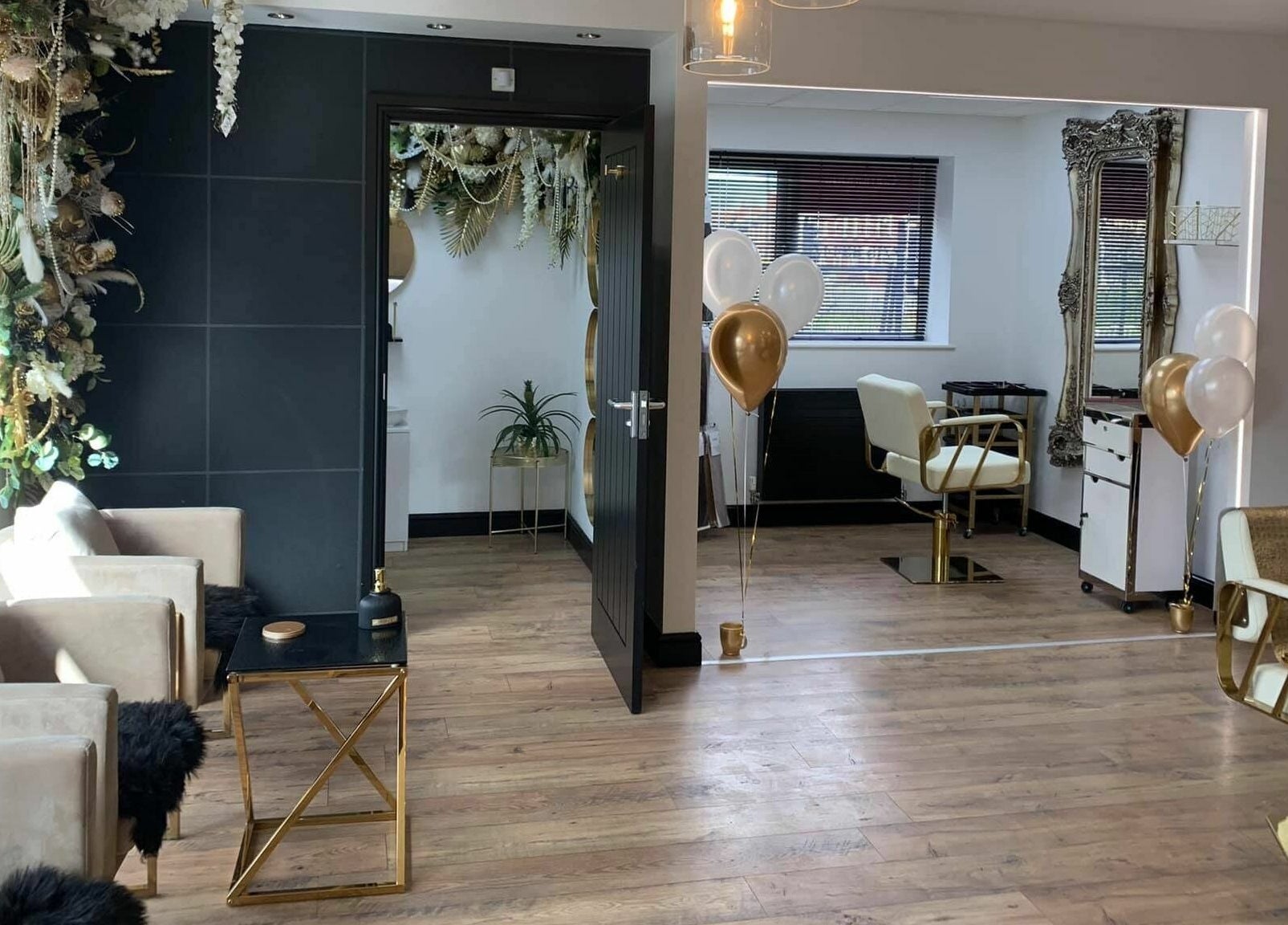 Luxurious setting of Örro Hair and Beauty Salon, Rotherham, England, GB with chic decor and stylish seating.