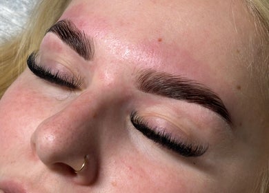 Perfectly shaped eyebrows and lashes at ByMaisy, Bexleyheath, England, GB for a polished look.