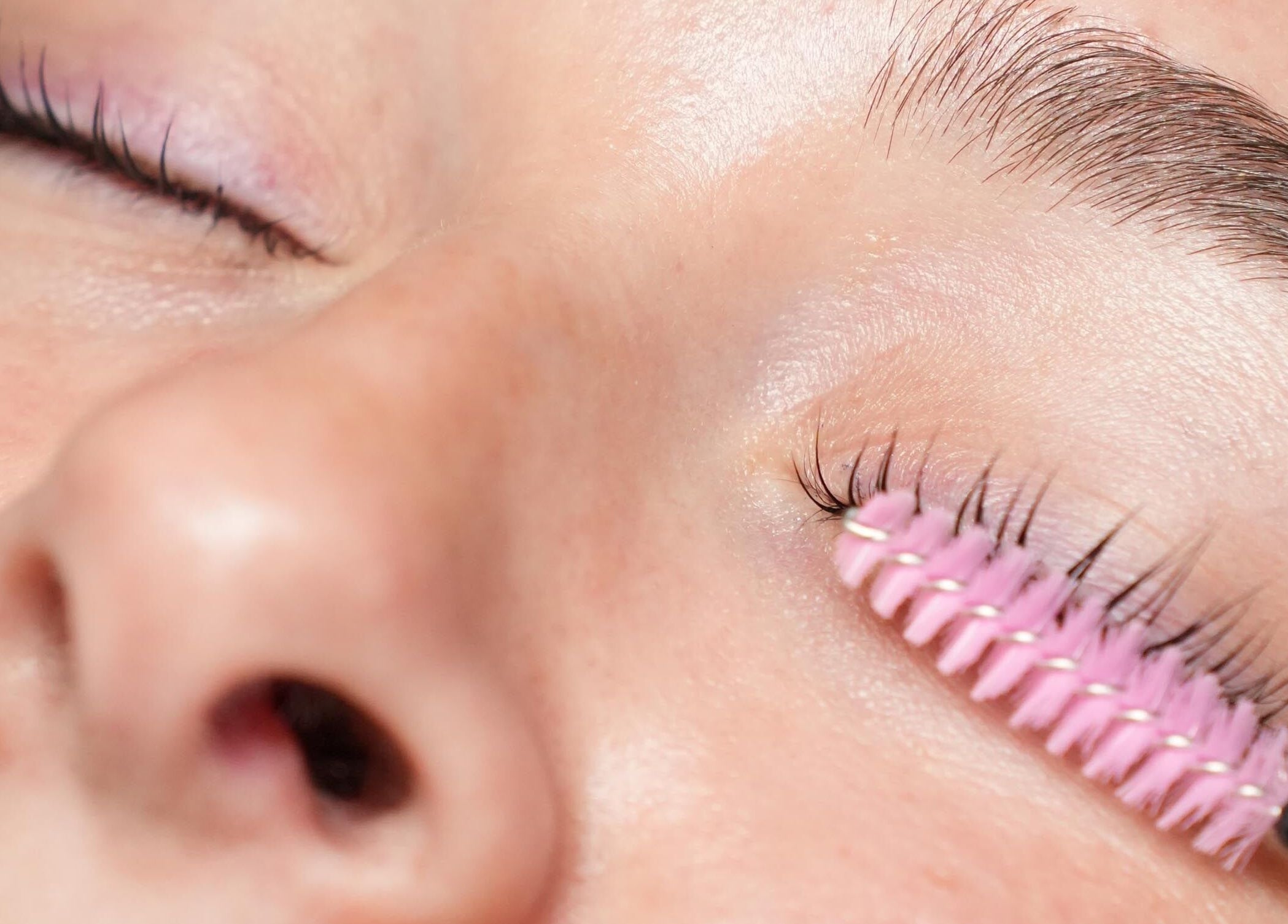 Close-up of an eyelash treatment at ByMaisy in Bexleyheath, England, GB showcasing precision and care.