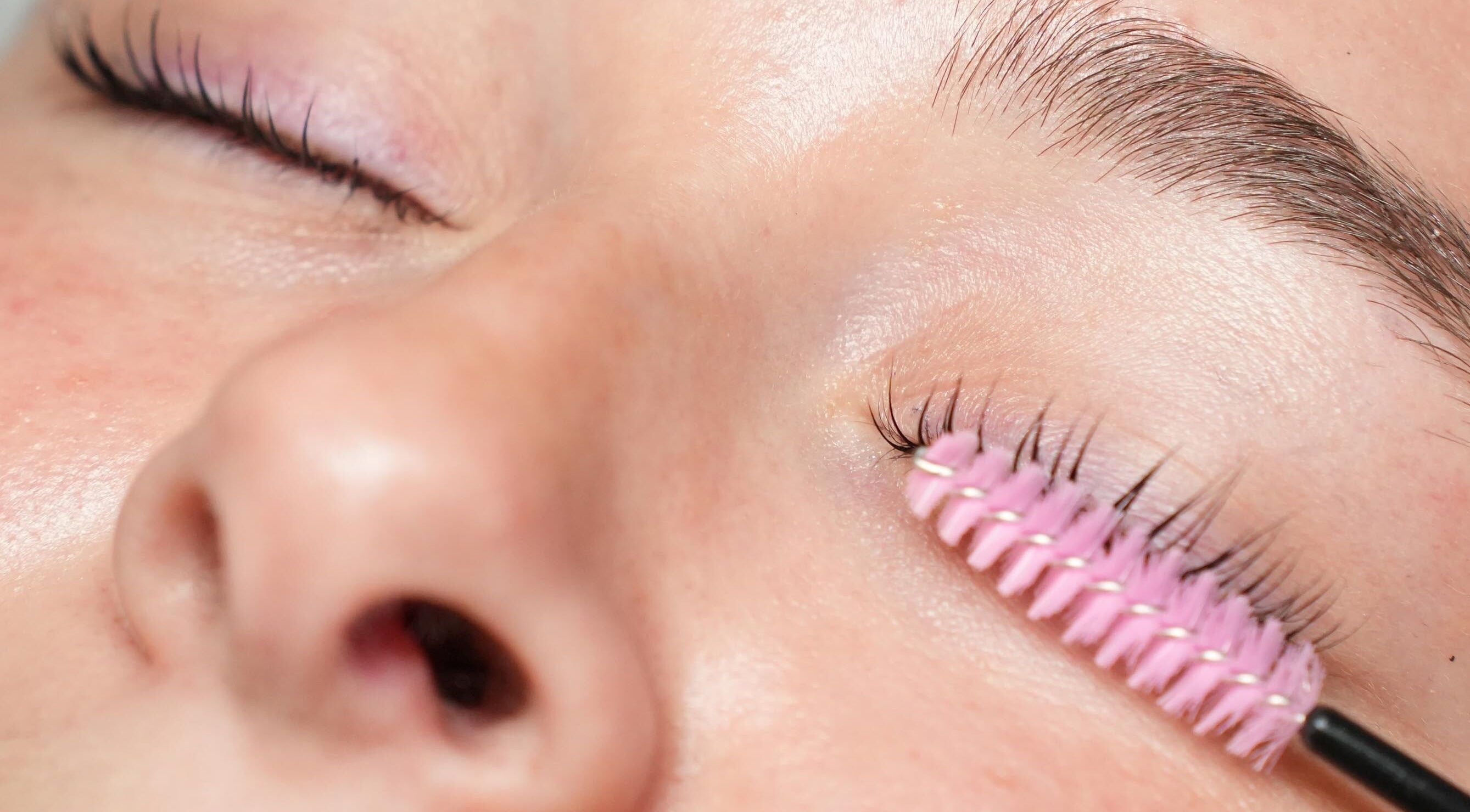 Close-up of an eyelash treatment at ByMaisy in Bexleyheath, England, GB showcasing precision and care.