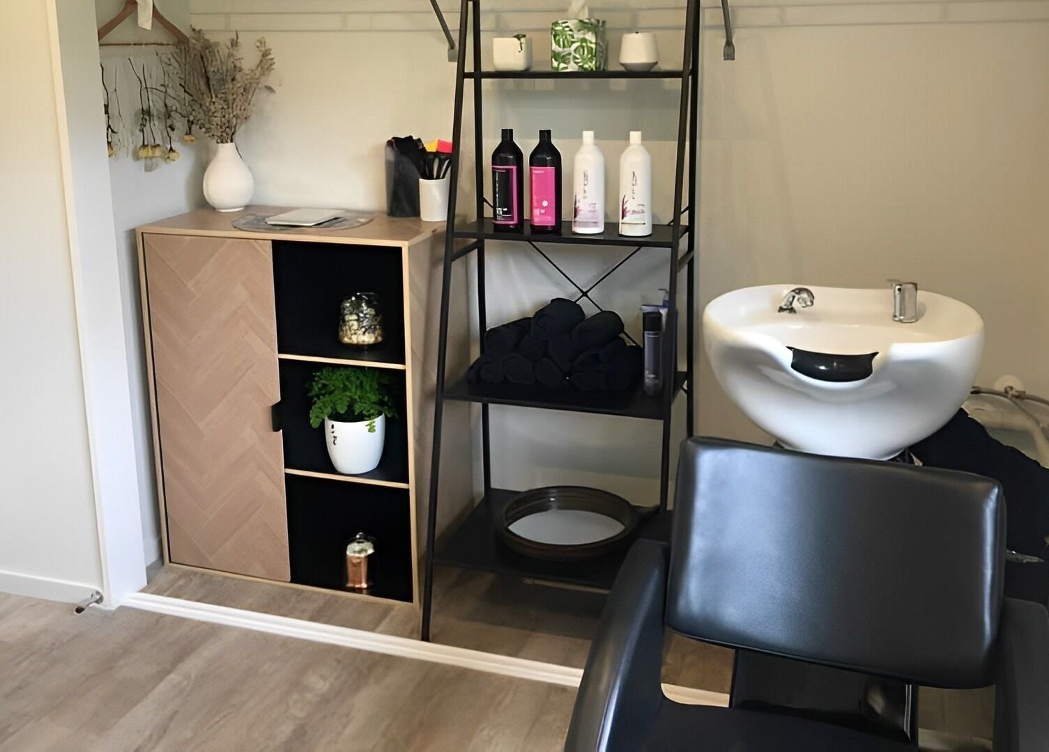 Modern salon space at Beautify hair by Dee Charles, Nelson, Nelson, NZ with a chic styling area and sleek design.