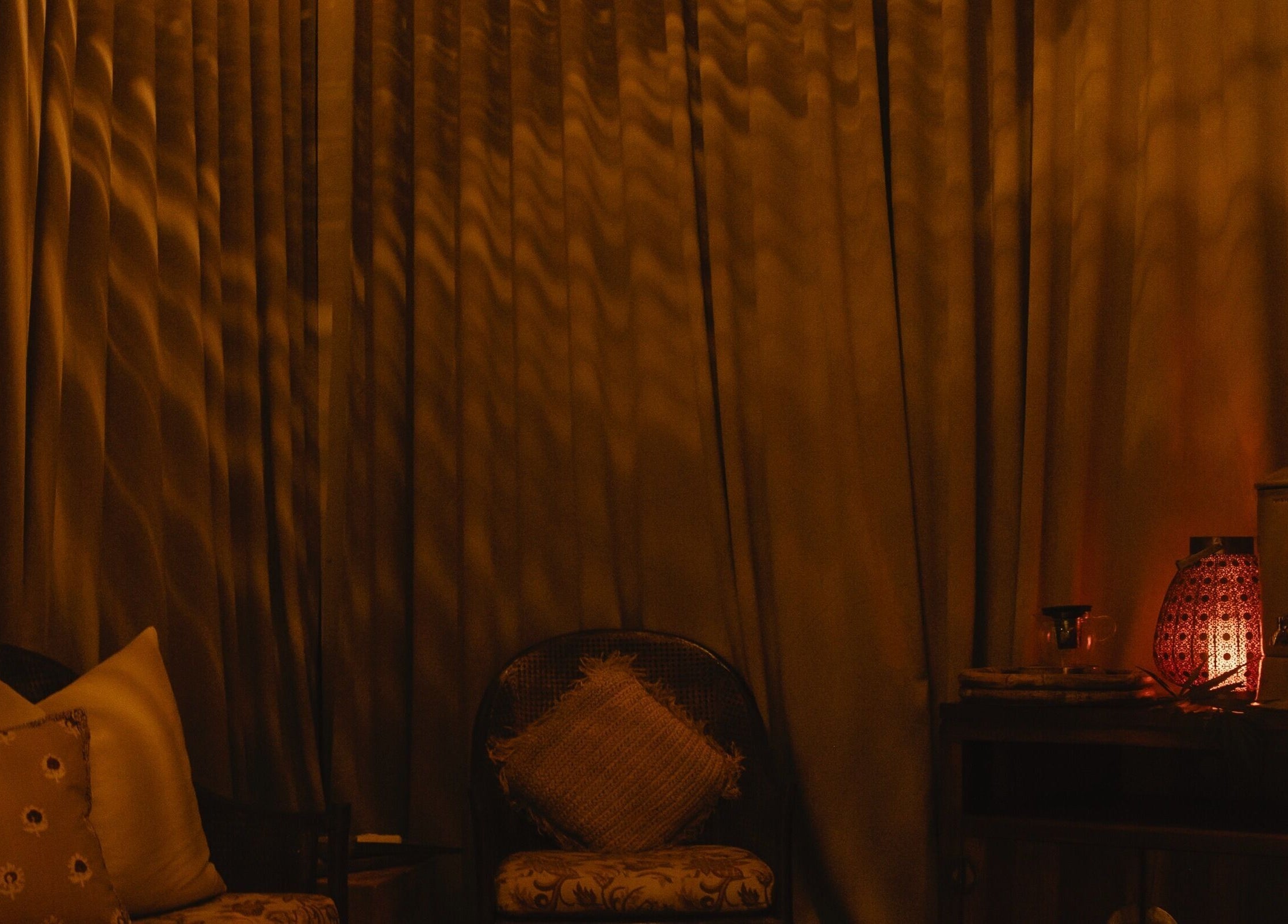 Cozy corner at Kondōu with soft lighting in Kincumber, New South Wales, AU.