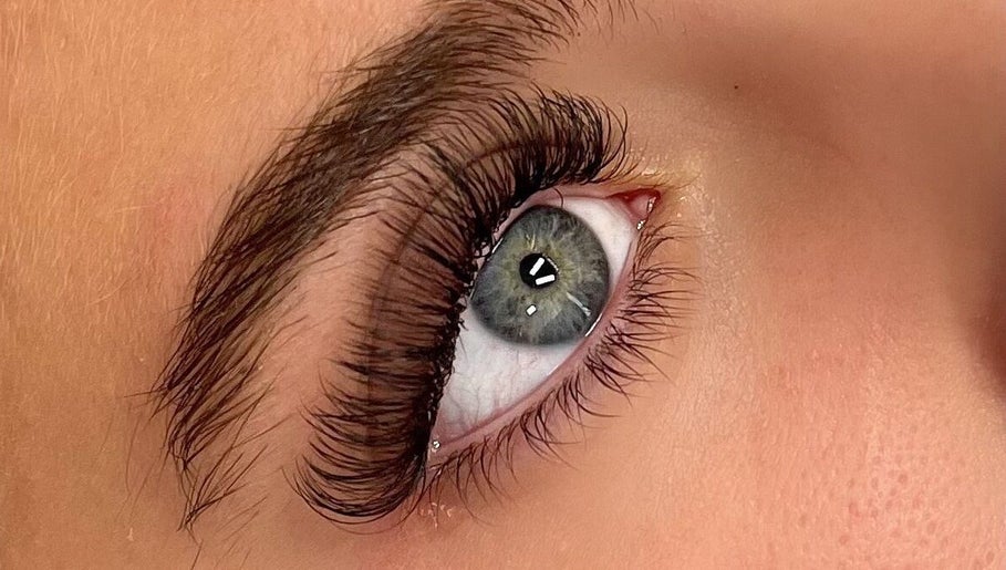 Close-up of expertly styled lashes at The Lash Lounge, Agnes Water, Queensland, AU.