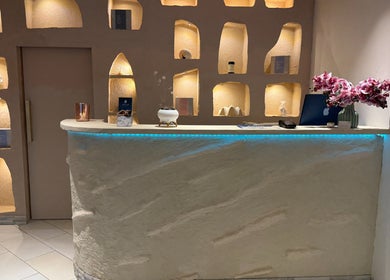 Ocean Day Spa reception with elegant decor, Surfers Paradise, Queensland, AU.