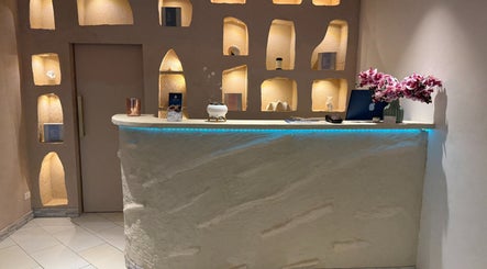 Ocean Day Spa reception with elegant decor, Surfers Paradise, Queensland, AU.