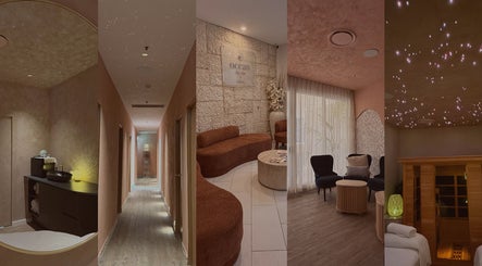 Relaxing interior of Ocean Day Spa, Surfers Paradise, Queensland, AU with serene lighting and cozy seating.