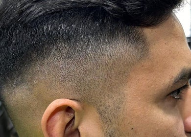 Close-up of a sleek fade haircut at Barberoni Barber² in Iż-żurrieq, MT.