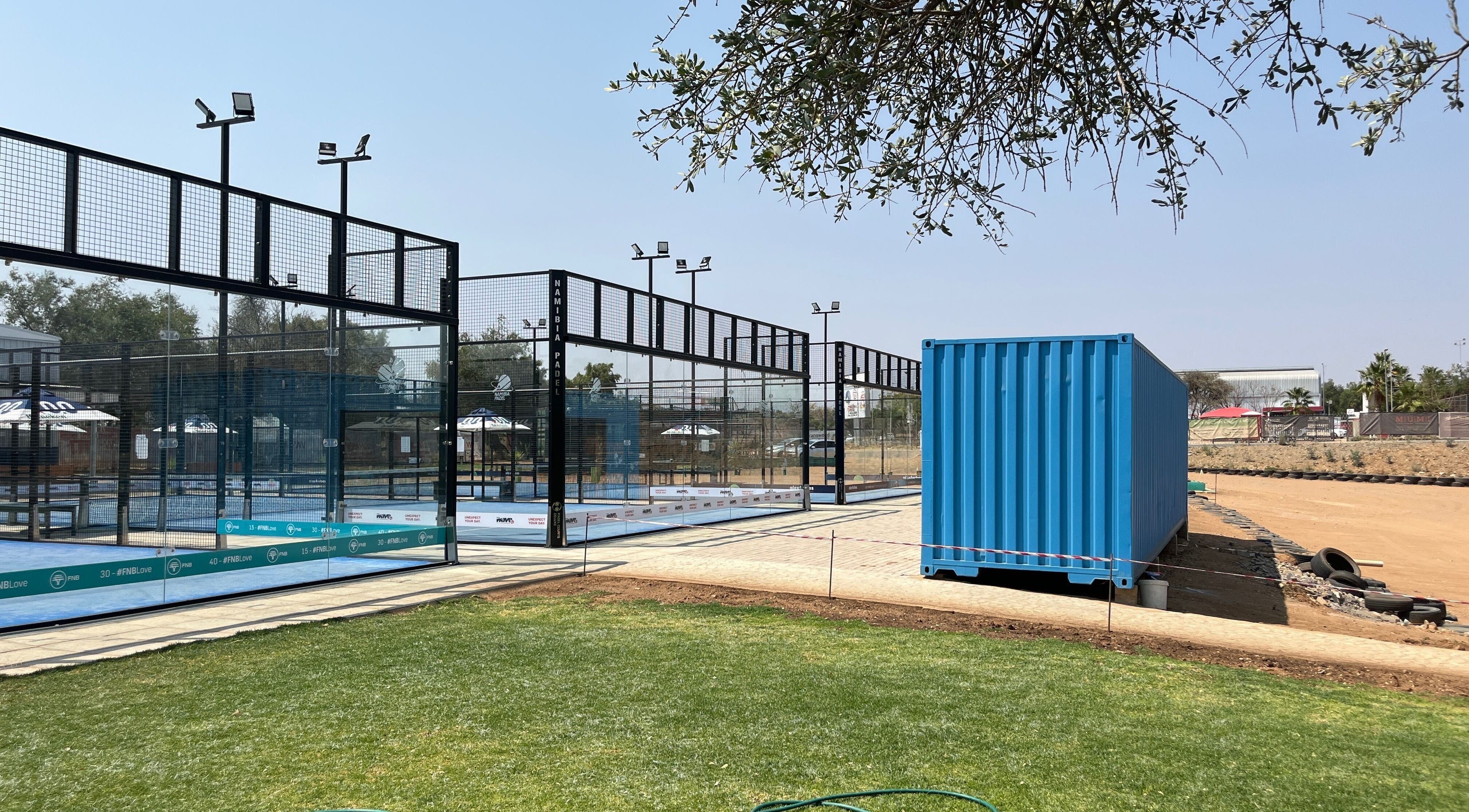 Outdoor sports court at Precious Pearl Health and Skin Care, Windhoek, Khomas Region, NA with bright skies.