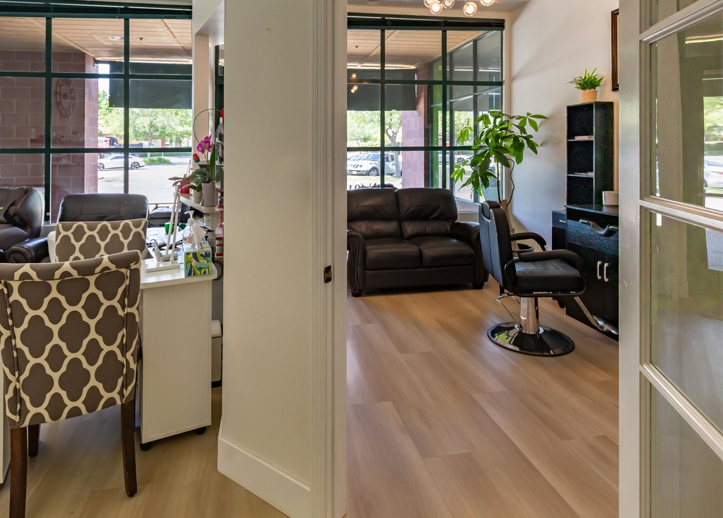 Modern, inviting interior of Ava’s Skin Care and Lash Studio in San Jose, California, US, featuring elegant decor.