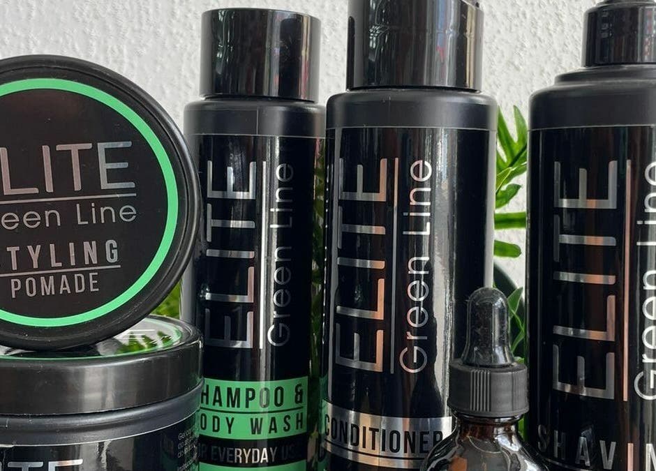 Elite Green Line products at Guelo Barber Studio, Santo Domingo, DO, for a luxurious grooming experience.