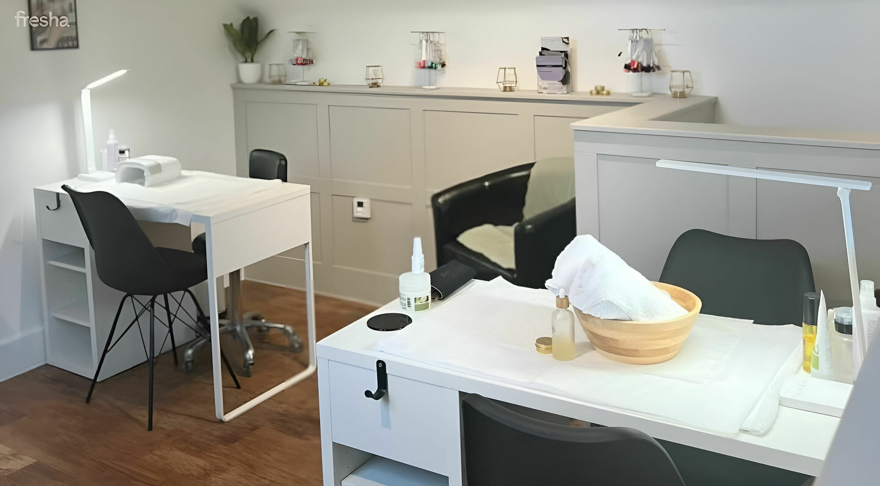 Serene manicure station at Mac Beauty_2017 in Willington, England, GB, offering relaxation and top-tier services.