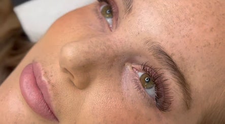 Close-up of eyelash extensions at LSL Lash Studio Red Bank, Red Bank, New Jersey, US.