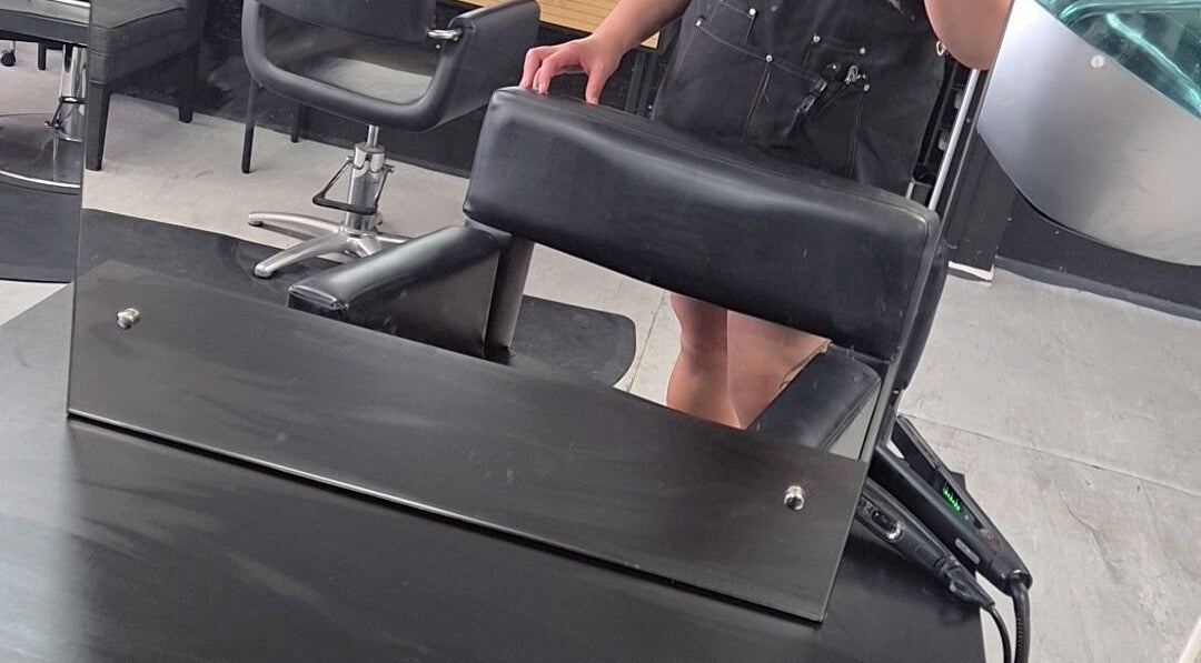 Modern salon chair and mirror setup at Cheyenne and Co, Tokoroa, Waikato, NZ.